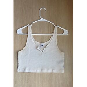 TNA Cream Waffle-Knit Crop Tank